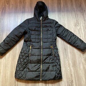 Michael Kors Black Quilted Down Puffer Coat Size M